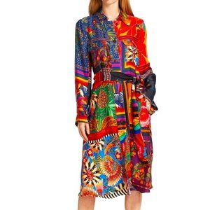 NWT Farm Rio Mixed Scarves Shirtdress
